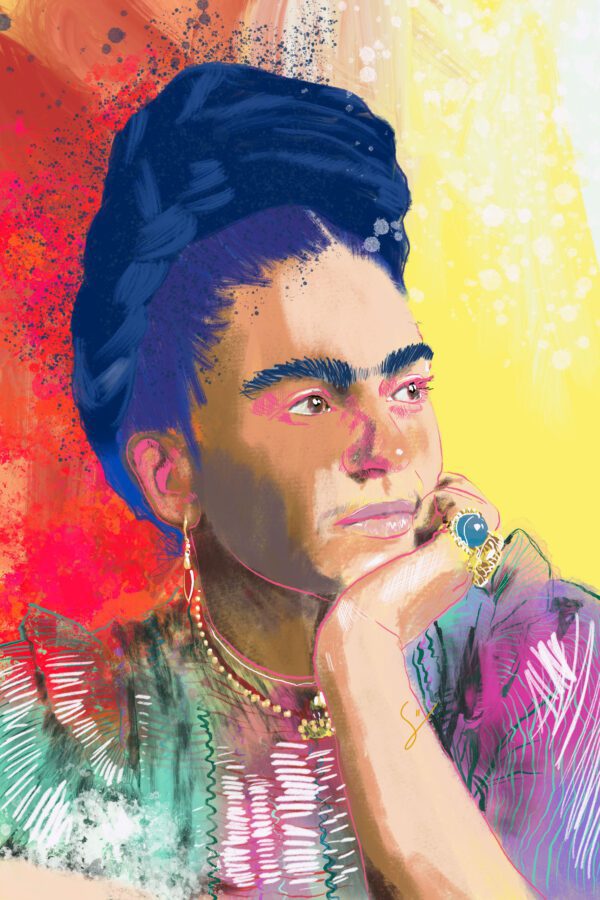 Frida Kahlo canvas wall art print by Immibrand